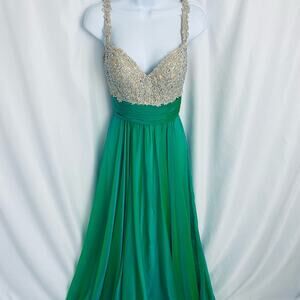La Femme Green Iridescent Gown Size 0